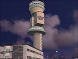 Detailing is superb. This is the airports tower. Note the detail on the exterior stairs